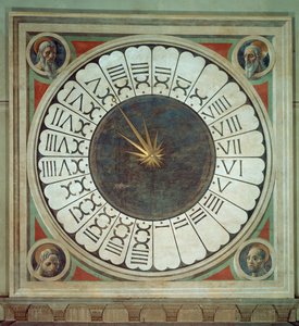 Reloj canónico con las cabezas de cuatro profetas, completado en 1443